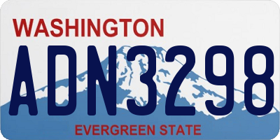 WA license plate ADN3298