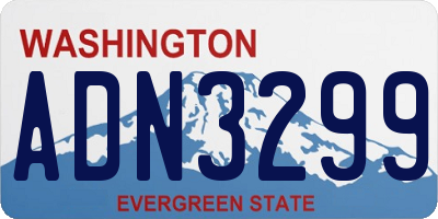 WA license plate ADN3299