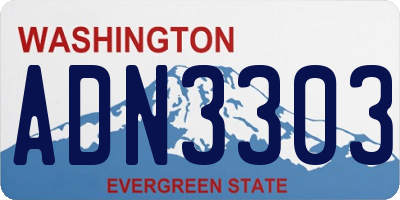 WA license plate ADN3303