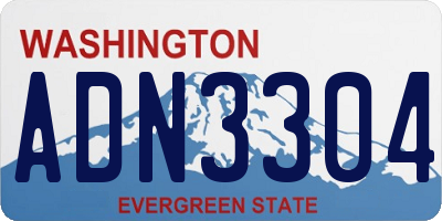 WA license plate ADN3304