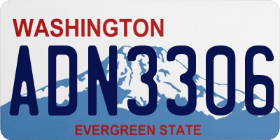WA license plate ADN3306