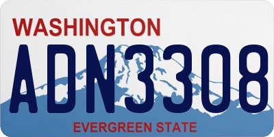 WA license plate ADN3308