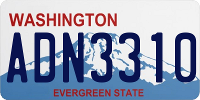 WA license plate ADN3310