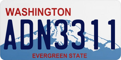 WA license plate ADN3311