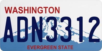 WA license plate ADN3312