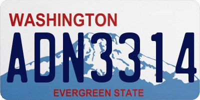 WA license plate ADN3314