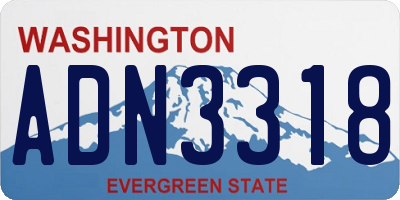 WA license plate ADN3318