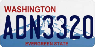 WA license plate ADN3320