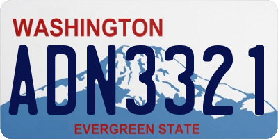 WA license plate ADN3321