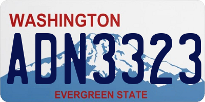 WA license plate ADN3323