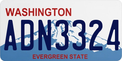 WA license plate ADN3324