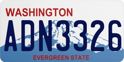 WA license plate ADN3326