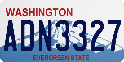 WA license plate ADN3327