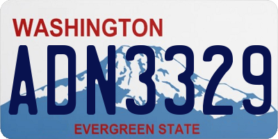 WA license plate ADN3329