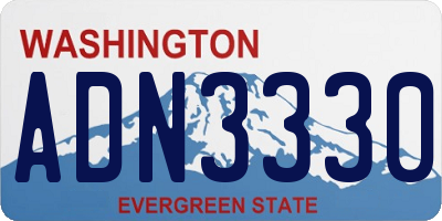 WA license plate ADN3330