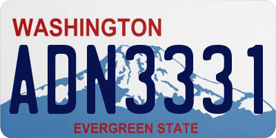 WA license plate ADN3331