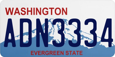 WA license plate ADN3334