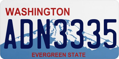 WA license plate ADN3335