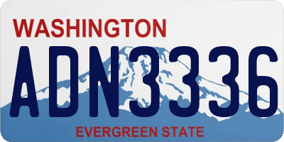 WA license plate ADN3336