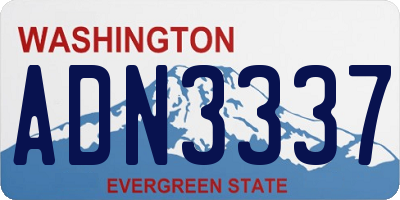 WA license plate ADN3337