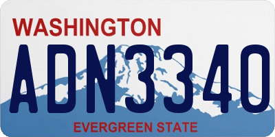 WA license plate ADN3340
