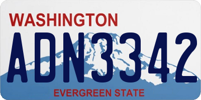 WA license plate ADN3342