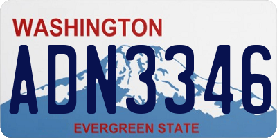 WA license plate ADN3346