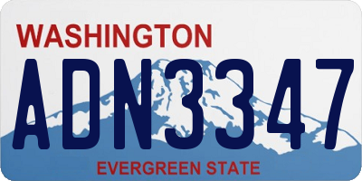 WA license plate ADN3347