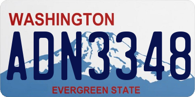 WA license plate ADN3348