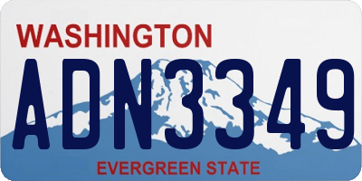 WA license plate ADN3349
