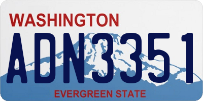WA license plate ADN3351
