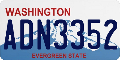 WA license plate ADN3352