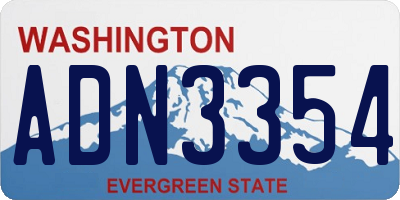 WA license plate ADN3354