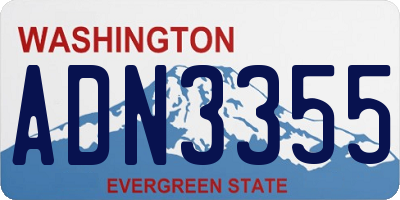 WA license plate ADN3355