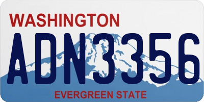 WA license plate ADN3356