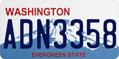 WA license plate ADN3358