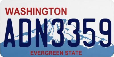 WA license plate ADN3359