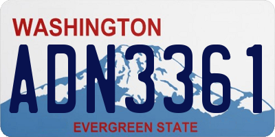 WA license plate ADN3361