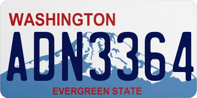 WA license plate ADN3364
