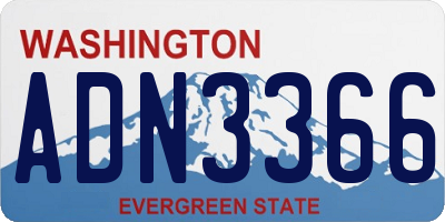 WA license plate ADN3366