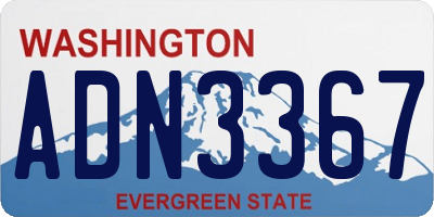 WA license plate ADN3367