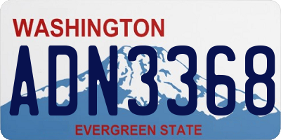 WA license plate ADN3368