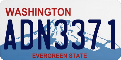 WA license plate ADN3371