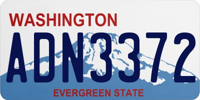 WA license plate ADN3372