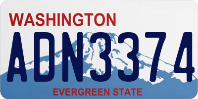WA license plate ADN3374