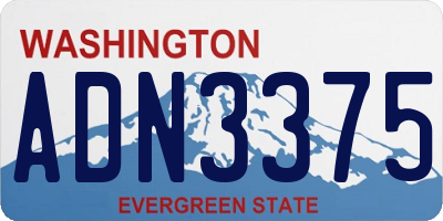 WA license plate ADN3375