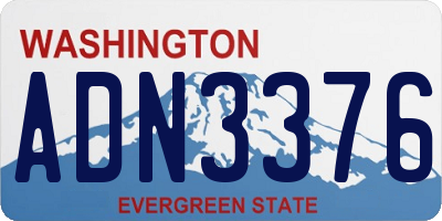 WA license plate ADN3376