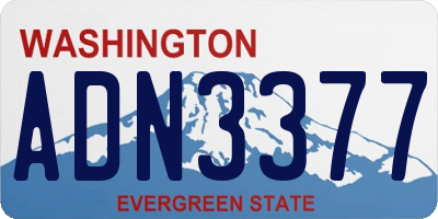 WA license plate ADN3377