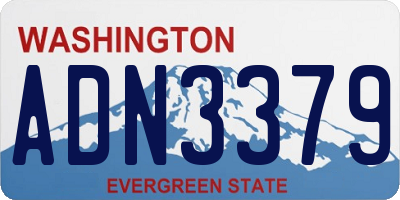 WA license plate ADN3379