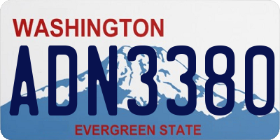 WA license plate ADN3380